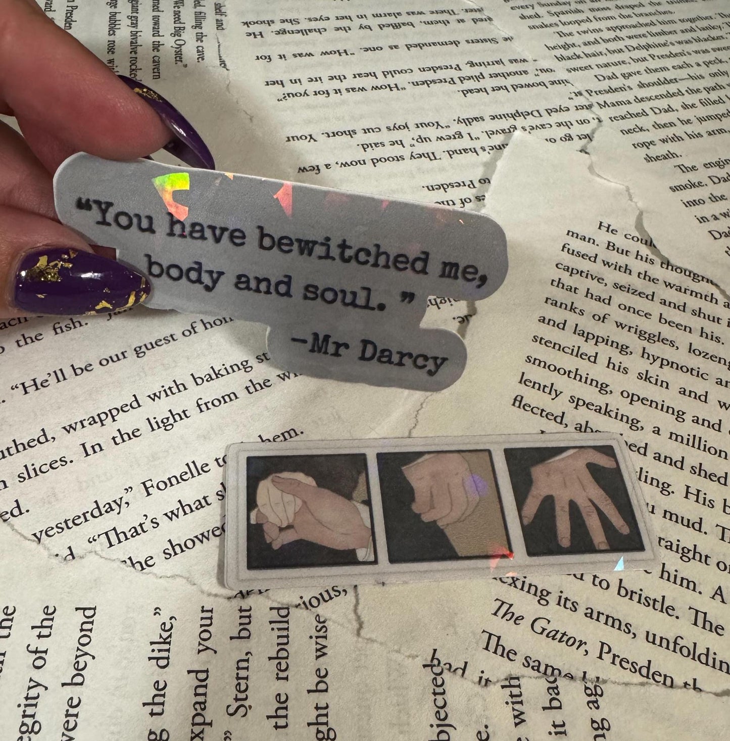 Mr. Darcy Quote & Hand Sticker Duo | Pride and Prejudice Stickers | Jane Austen Bookish Vinyl | Regency Romance Aesthetic