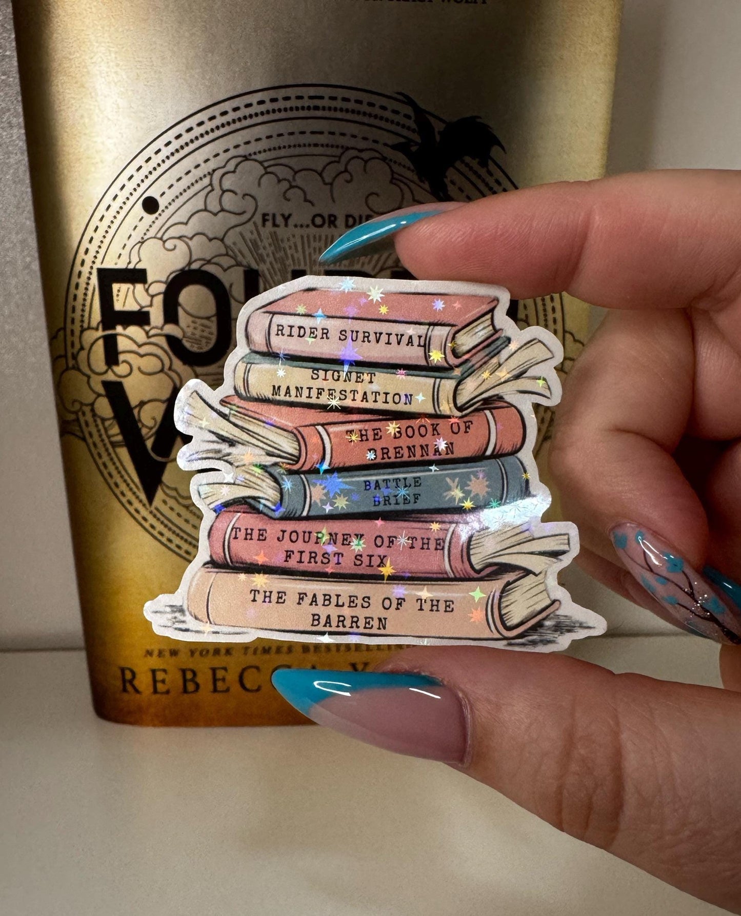 Fourth Wing Sticker Pack – Rebecca Yarros Empyrean Series Starter Bundle | Bookish Fantasy Vinyl Stickers for Readers & Journals
