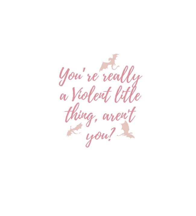 You’re Really a Violent Little Thing, Aren’t You? Sticker | Fourth Wing Quote | Holographic Pink Vinyl | Fantasy Bookish Gift