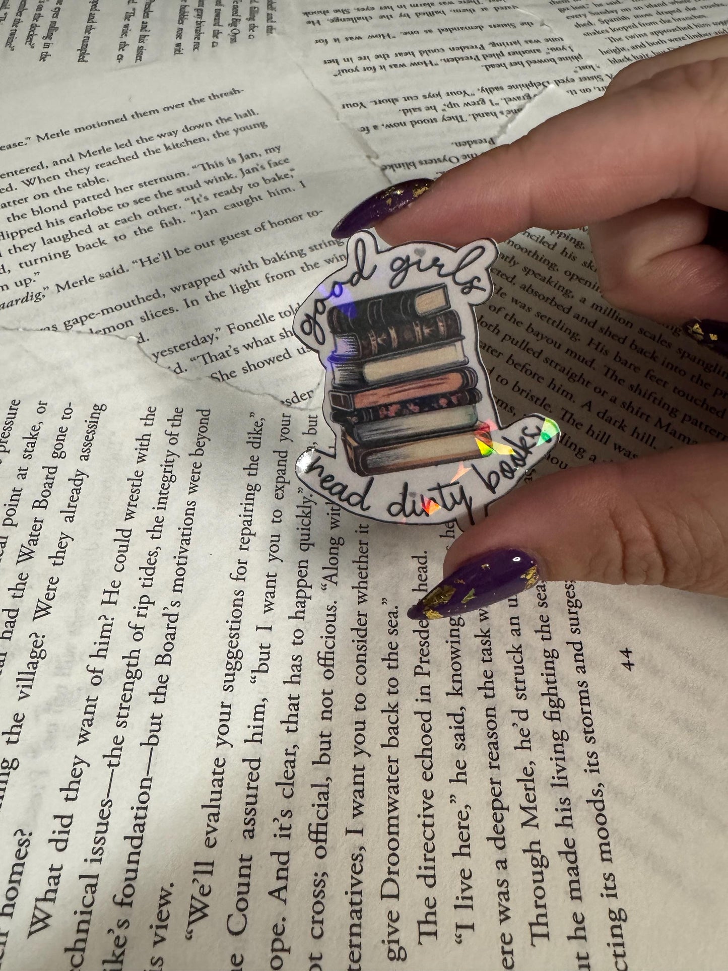 Good Girls Read Dirty Books Sticker | Spicy Romance Bookish Sticker | Book Lover Aesthetic for Laptops, Kindles & Journals