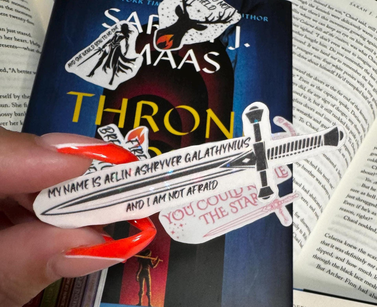 Throne of Glass Sticker Pack | Aelin Galathynius Inspired Bundle | Bookish Vinyl Stickers for Readers & Fae Queens