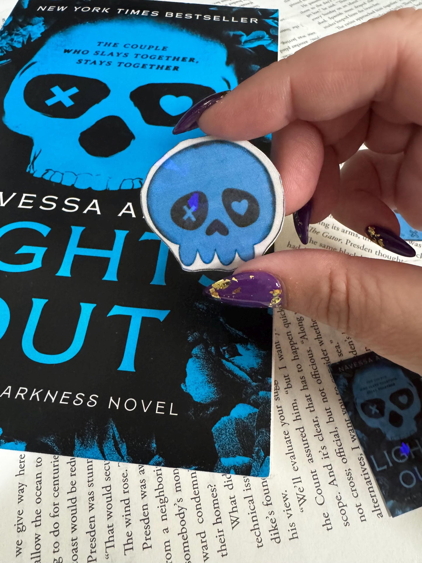 Lights Out Sticker Pack | Blue Mask Sticker | Book Cover Sticker | Blue Heart Josh Sticker | Bookish Romance Stickers