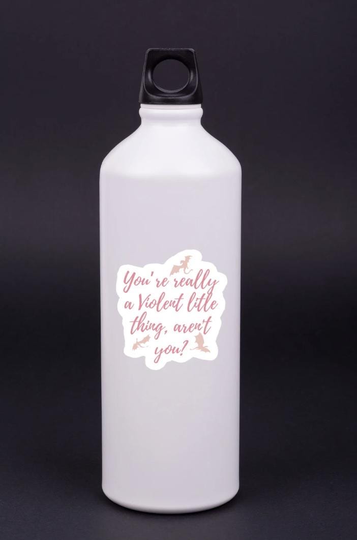 You’re Really a Violent Little Thing, Aren’t You? Sticker | Fourth Wing Quote | Holographic Pink Vinyl | Fantasy Bookish Gift