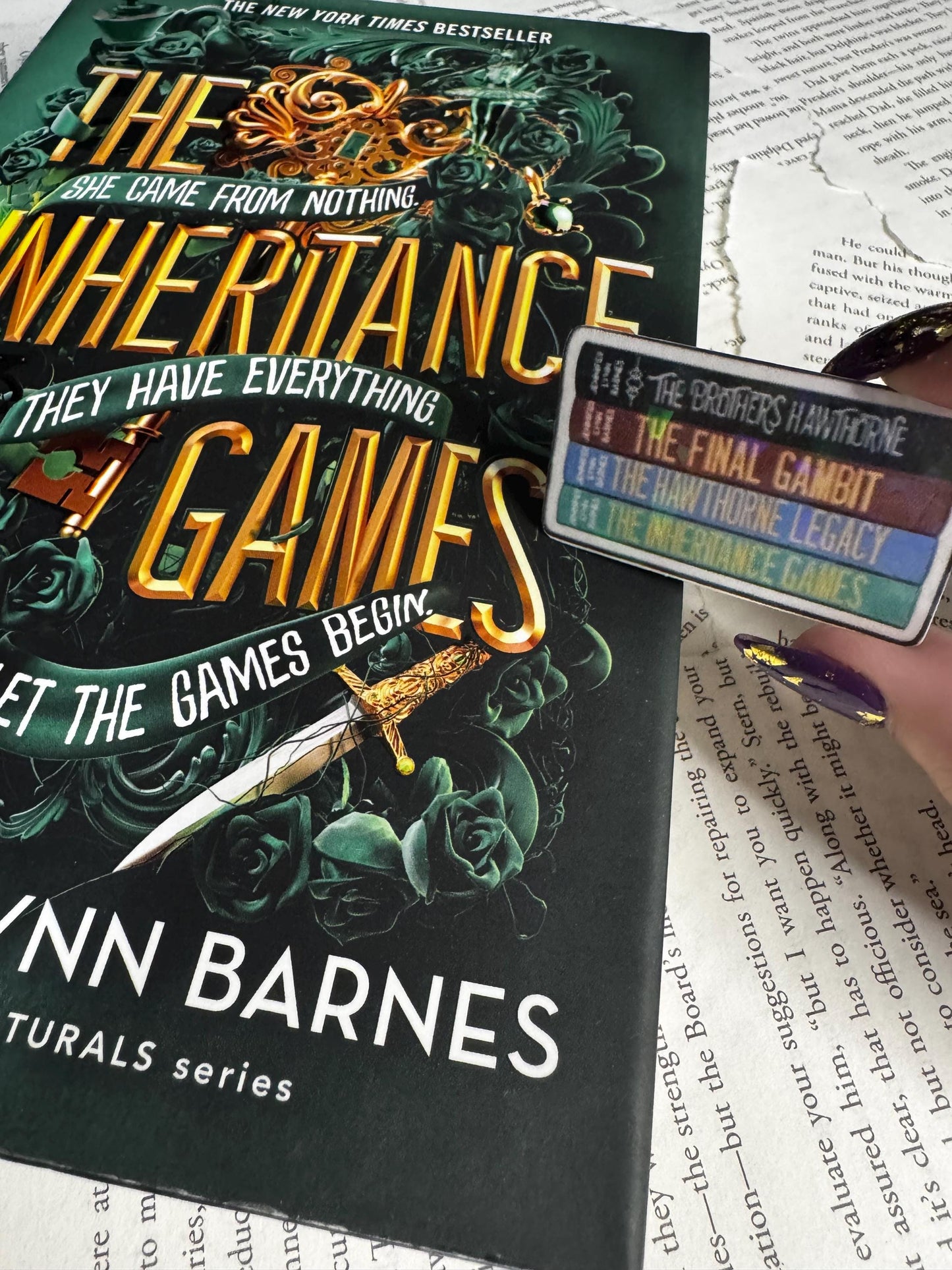 Inheritance Games Book Stack Sticker | Hawthorne Legacy and Final Gambit | Bookish sticker for Fans & YA Mystery Lovers