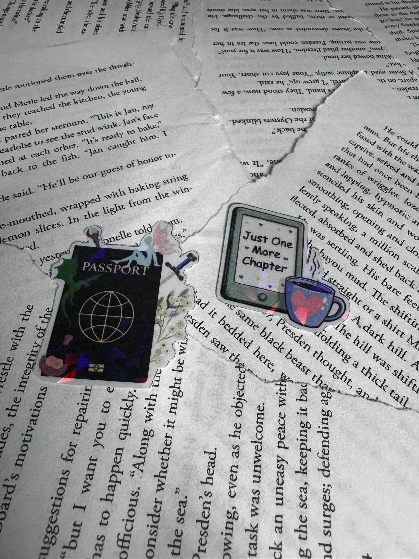 Fantasy Passport & Kindle Sticker Pack | Just One More Chapter | Bookish Travel and Coffee Stickers | Reading Adventure Set