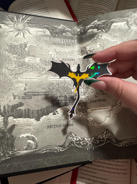 Fourth Wing Dragon Sticker: Tairn & Andarna Holographic sticker