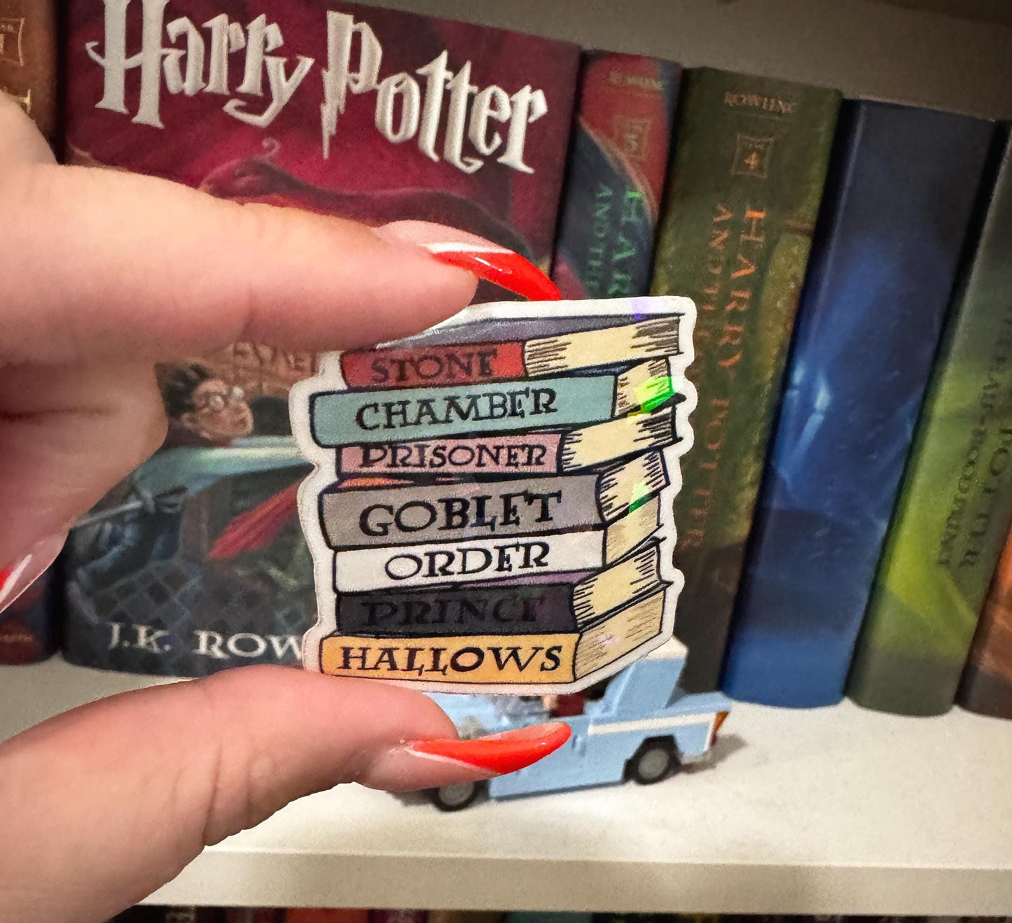 Harry Potter Book Stack Sticker • Wizard Books Aesthetic • Magical Bookish Gift • Potterhead Decor • Fantasy Book Stack Vinyl Sticker