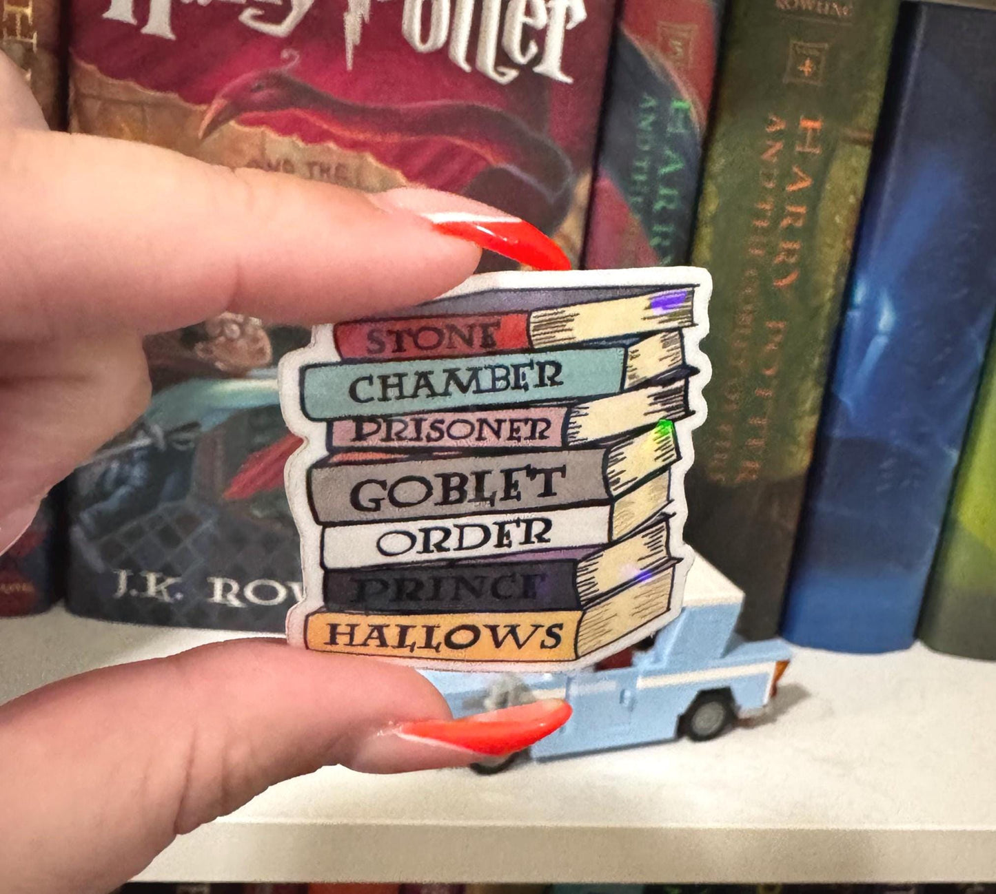 Harry Potter Book Stack Sticker • Wizard Books Aesthetic • Magical Bookish Gift • Potterhead Decor • Fantasy Book Stack Vinyl Sticker