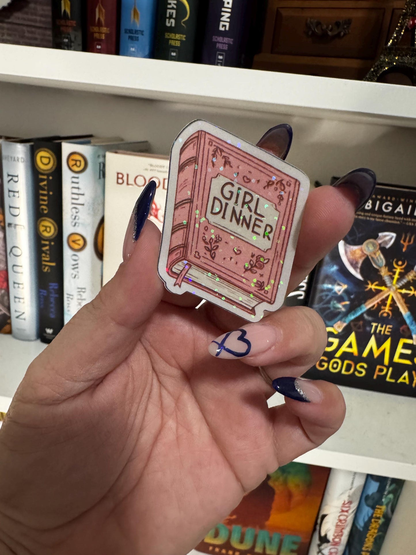 Girl Dinner Book Sticker: Funny Bookish Sticker for Readers
