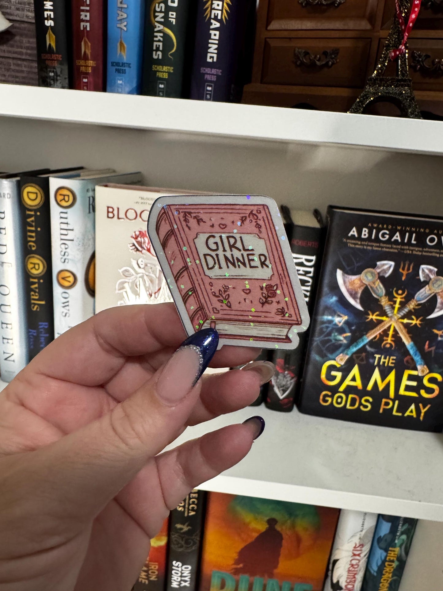 Girl Dinner Book Sticker: Funny Bookish Sticker for Readers