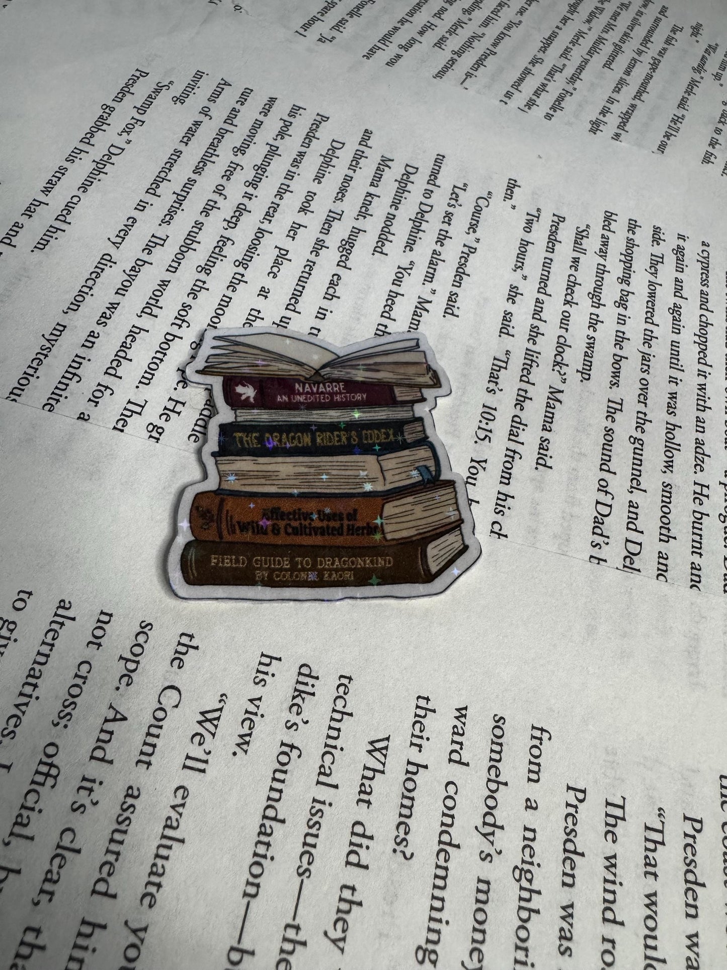 Fourth Wing Book Stack Sticker: Basgiath War College sticker