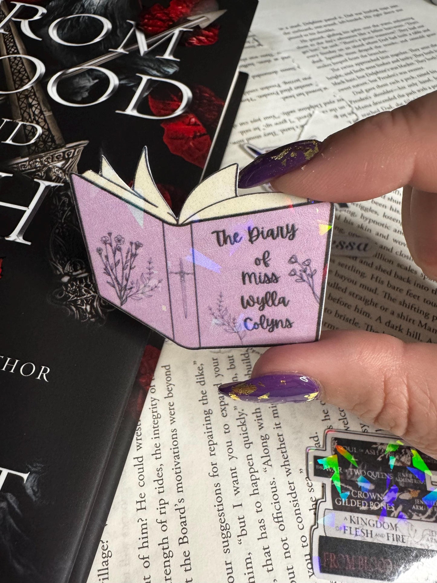 From Blood and Ash Sticker Pack | Book Stack, Swords Quote, Meyaah Liessa & Wylla Collins | Fantasy Bookish Stickers
