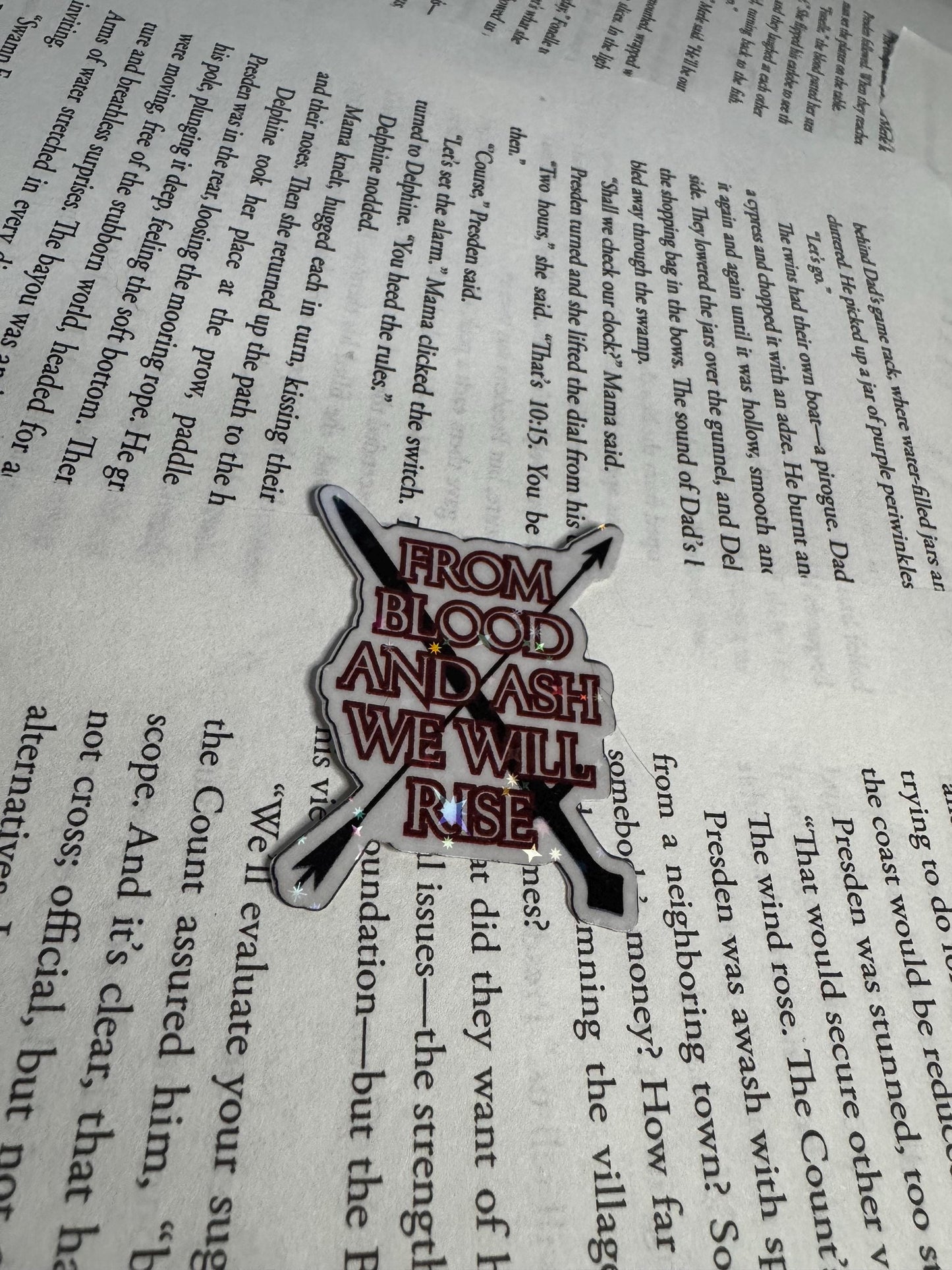 From Blood and Ash We Will Rise Sticker – Fantasy Bookish Vinyl Decal with Sword & Arrow | Jennifer L. Armentrout Quote, Reader Gift