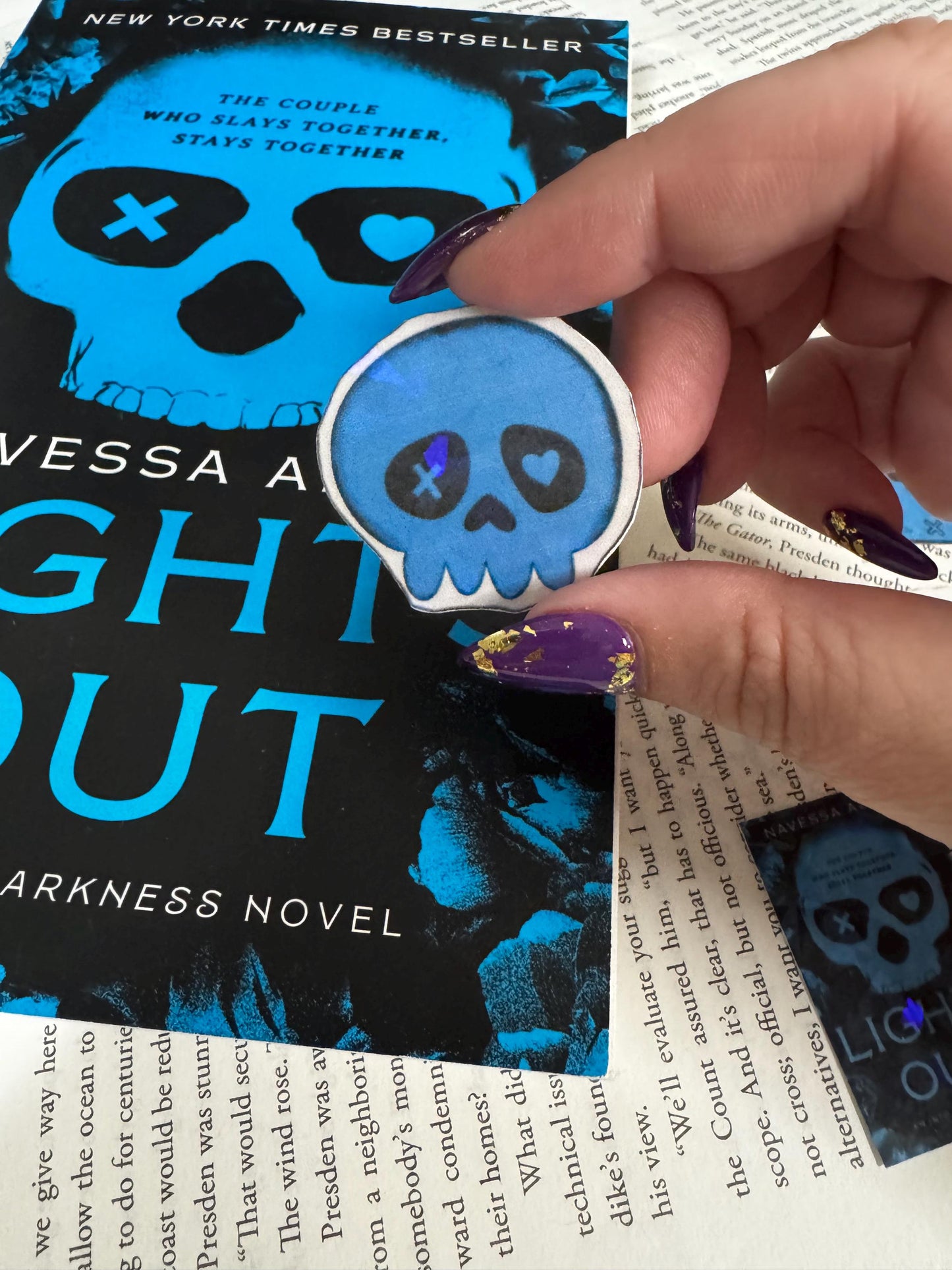 Lights Out Book Stickers: Romance Series, Blue Mask, Book Cover