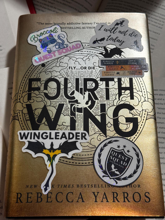 Empyrean Series Sticker Pack or Singles – Fourth Wing Inspired | Wingleader, Liam Quote, Broccoli Cat, Book Stack