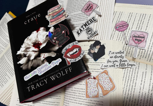 Crave Series Sticker Set – Tracy Wolff Vampire Academy Bookish Decals | Fantasy Romance Stickers for Laptops, Journals & Gifts