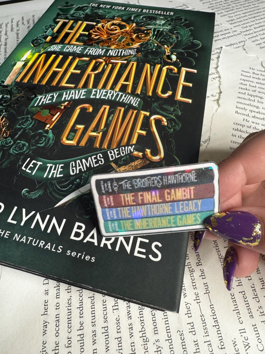Inheritance Games Book Stack Sticker | Hawthorne Legacy and Final Gambit | Bookish sticker for Fans & YA Mystery Lovers