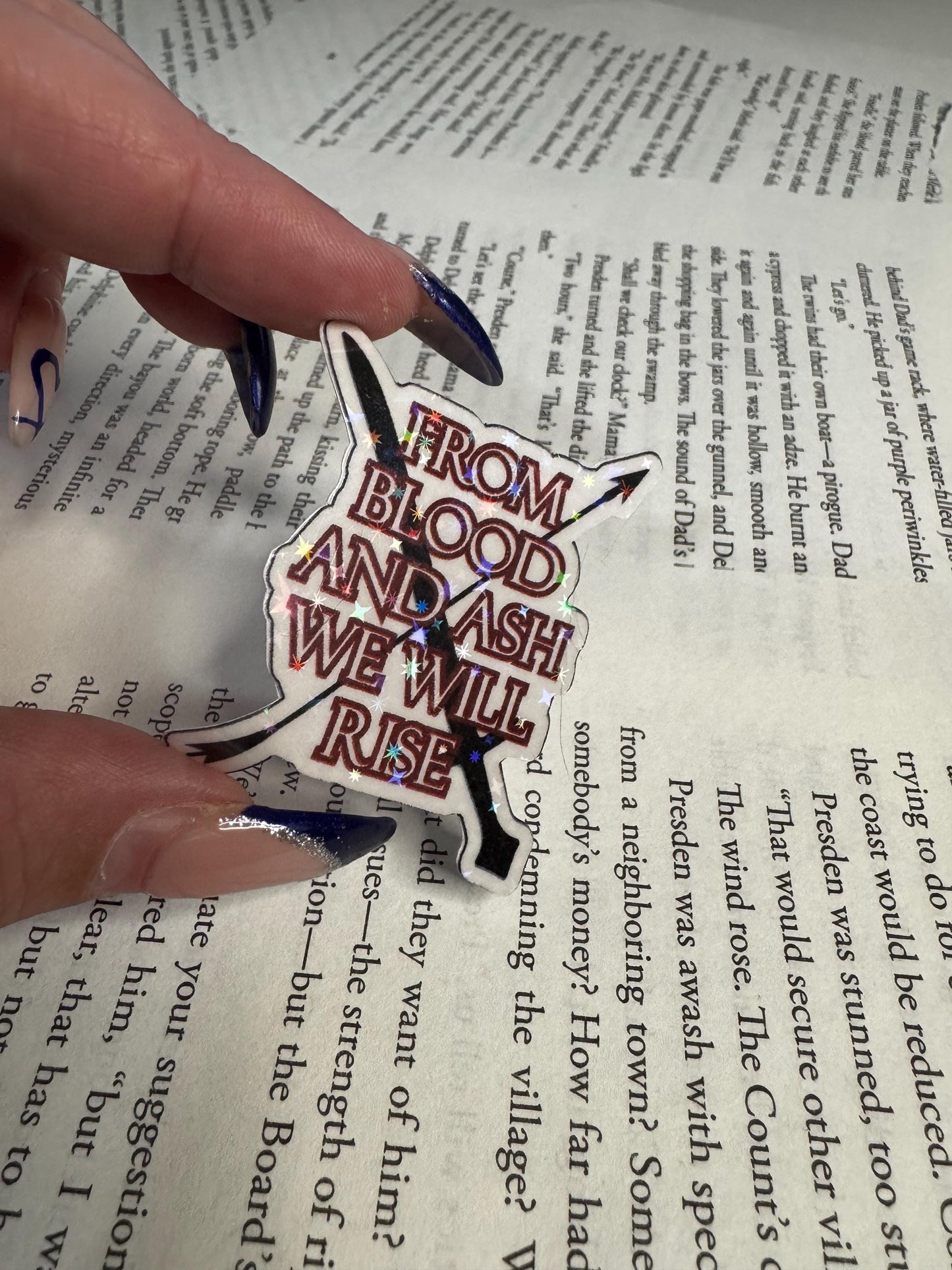From Blood and Ash We Will Rise Sticker – Fantasy Bookish Vinyl Decal with Sword & Arrow | Jennifer L. Armentrout Quote, Reader Gift