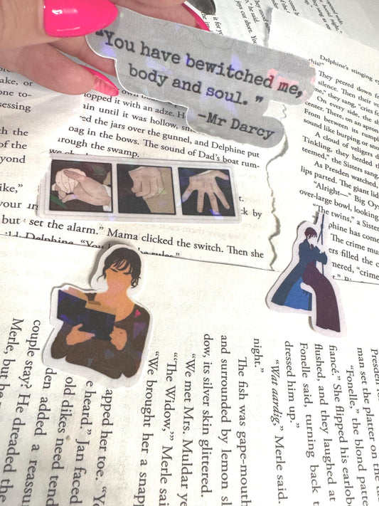 Pride and Prejudice Sticker Pack | Mr. Darcy Quote & Elizabeth Bennet Silhouette Stickers | Jane Austen Book Lover Gift
